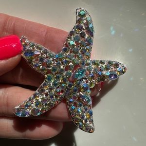 Crystal starfish broach